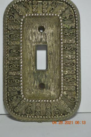 Vintage Ornate Single Light Switch Cover Plate 1968 By American Tac & Hardware