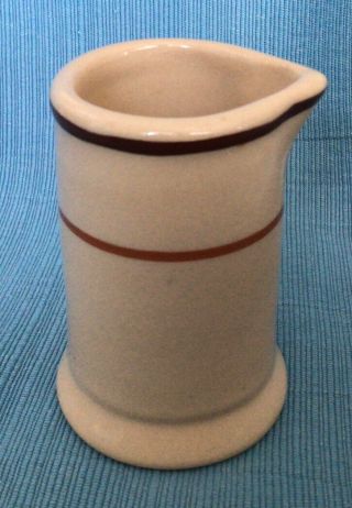 Vtg Wallace China Restaurant Ware Individual Creamer,  Beige W/stripes,  3” Tall