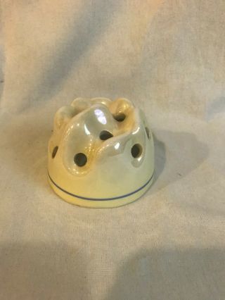 Vintage Flower Frog Ceramic Made In Czecho - Slovakia 12 - Hole