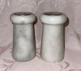 Vintage Solid Marble Stone Salt & Pepper Shakers
