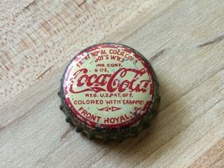 Vintage 1920s - 30s Coca - Cola Crown Cap / Bottle Cap,  Cork Coke,  Front Royal,  Va