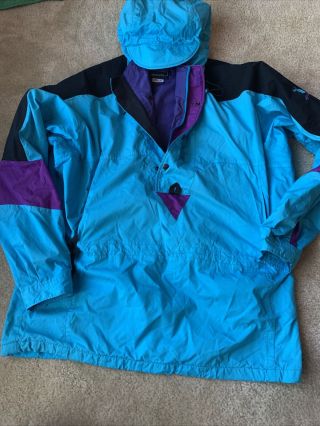 Vintage North Face Extreme Hooded Jacket 80s Color Block Pullover Usa Vtg Sizexl