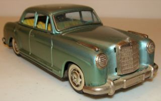 Vintage Bandai Japan Tin Friction Toy Car 1960s Mercedes Benz 2/9 - 4 - Dr Luxury