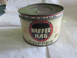 Kaffee Hag Brand Coffee Tin Display Vintage Collector Tin Ex Cond With Lid
