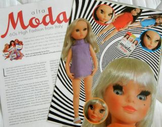 12p History Article,  Clothes Pattern - 1960s Furga Alta Moda Italian Dolls