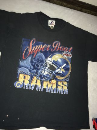 Vintage 1999 St Louis Rams Nfc Champions T Shirt Size Large