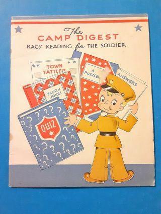Vintage Old Camp Digest Wwii Military Greeting Card With Mini Books By Gibson