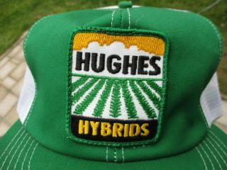 Vintage Hughes Hybrids Seed Corn Patch Snap Back Mesh Hat K - Products Farm