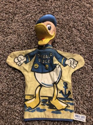 Vintage Donald Duck Hand Puppet Walt Disney Productions - Gund Mfg.