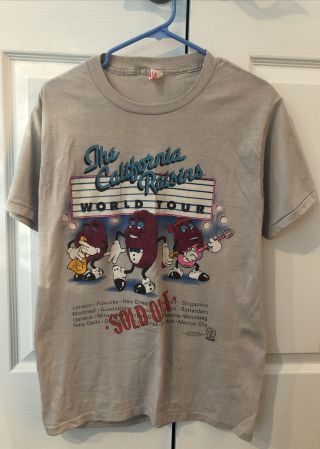 Vintage 1987 The California Raisins World Tour 80s Short Sleeve T - Shirt Size L