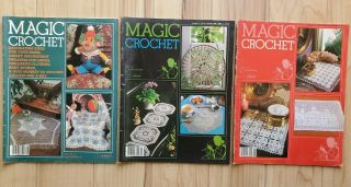 3 Vintage Magic Crochet Magazines 1983 Numbers 26,  27,  And 28