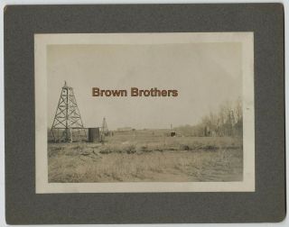 Vintage 1900s Mexico Oil Wells Shaw Oil And Gas Company Mounted Photo - Bb