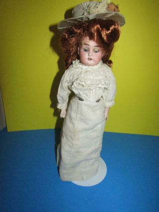 Antique 13 " Doll With Bisque Head Kid Leather Body Marked 1776 Od 6/10 Dep