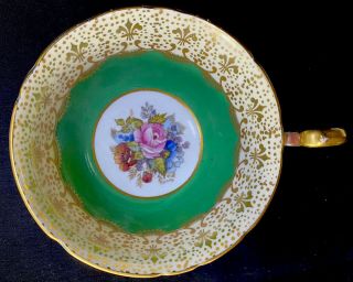 Vintage Aynsley Green & Gold Bone China Tea Cup Only Signed J A Bailey C991