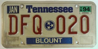 Tennessee Tn License Plate Tag Vintage 1994 Blount County Co 3 Stars V