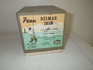 Vintage Penn Fishing Reel Box Only.  Delmar 285m