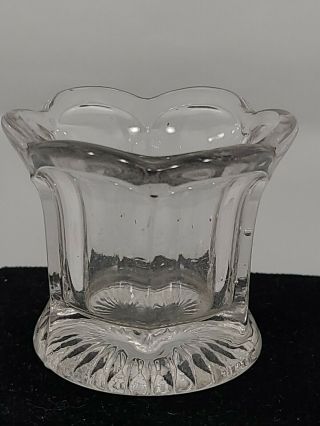 Eapg Vintage/antique Toothpick Holder Clear Glass Scalloped Edge Old Wavy