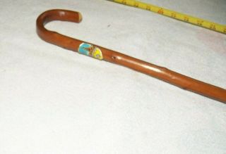 Vintage Antique German Cane Walking Stick W/ Badge 26 " Metal Tip Vgc
