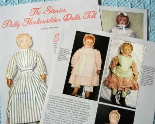 8p History Article - Antique Polly Heckewelder Moravian Cloth Dolls - Bethlehem
