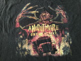 Vintage FEA Freddy Krueger A Nightmare On Elm Street Black T Shirt XXL 3