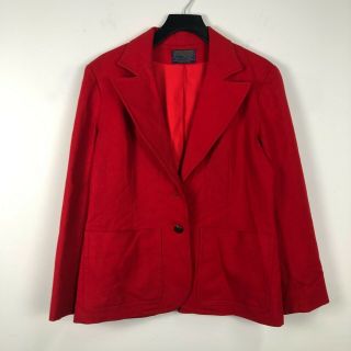 Vtg 50s 60s Pendleton Wool Red Blazer Jacket Womens Sz M Sport Coat Suit A13
