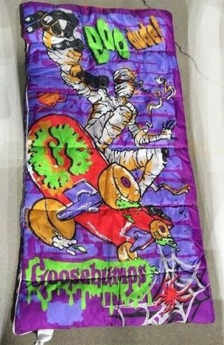 Vintage Goosebumps Sleeping Bag Skateboard Mummy R.  L.  Stine 90s Horror Monster