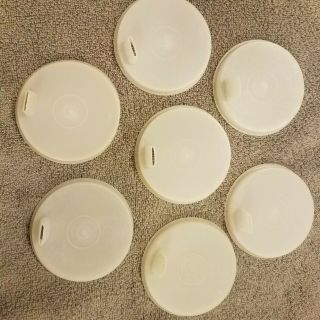 Vtg Tuppereare 7 Sippy Cup Seals Flat Top For Kids Toddler Cup 10 Total 3 Worn