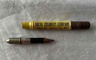 Vintage Bullet Pencil Galva Creamery Co.  Illinois Rose Peterson 