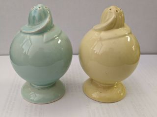 Vintage Ts & T Taylor Smith Luray Pastels Pair Salt/pepper Shakers Blue & Yellow