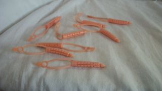 Vintage 8 Pink Rubber Curlers For Vogue Ginny Or Nasb Muffie