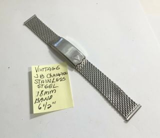 Vintage Jb Champion Stainless Steel 18mm Mens Watch Band 6 1/2”