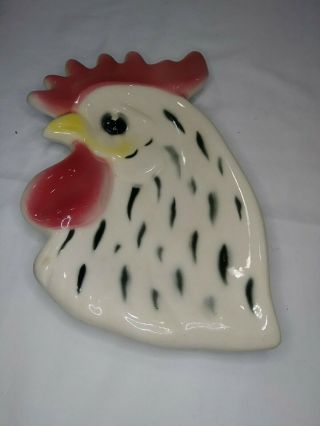 Vintage Farmhouse Decor Ceramic Rooster Head Spoon Rest