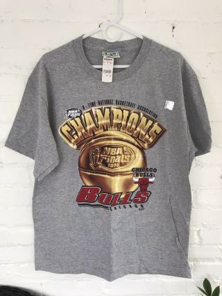 Vintage Chicago Bulls 1998 Finals Champion Shirt Nwt Size L Dead Stock