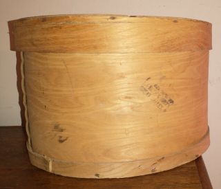 Large Round Wooden Cheese Box W/lid,  15 " Diameter,  10 " Tall,  Great Valley Ny