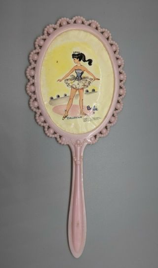 Vintage Barbie " Ballerina " Mirror Mattel 1964 Pink Plastic Little Girl