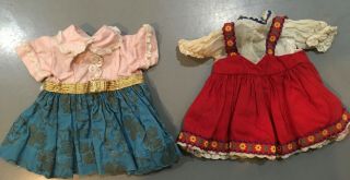 Vintage 1950 2 Tagged Ideal Toni Doll Dresses For 14 " Doll