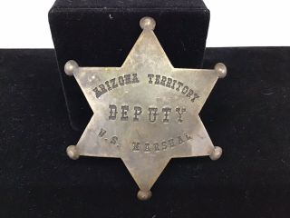 Antique Vintage Obsolete Arizona Territory Deputy Us Marshall Badge