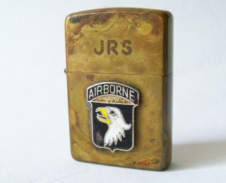 Vintage 1991 Zippo Cigarette Lighter Us Army 101st Airborne Emblem Engraved Jrs