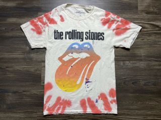 The Rolling Stones Lips Rock & Roll Vintage/retro Distressed T - Shirt Size Small
