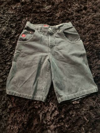 Vtg 90’s Jnco Jeans Raver Drop Pocket Panther Patch Denim Shorts 32