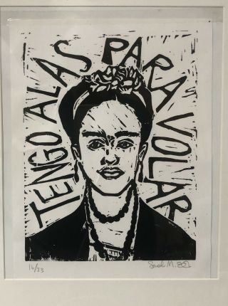 Frida Kahlo Vintage Old Print Signed & Numbered 2