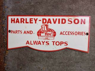 Vintage Harley Davidson Dealer Porcelain Sign Gas And Oil Automotive 1958
