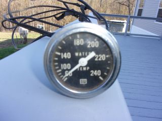 Vintage Stewart Warner Water Temperature Gauge Range 60 To 240 With Sending Unit