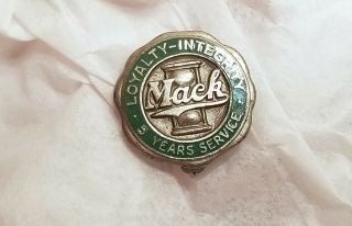 Vintage Mack Truck Company - 5 Year Employee Service Pin Badge - Sterling Silver