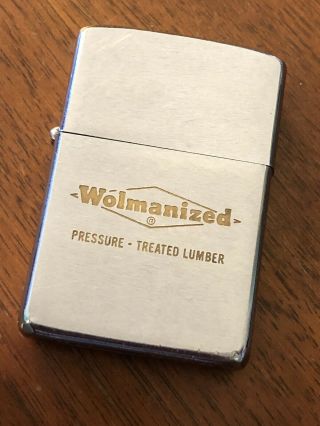Vintage Zippo 1967 Advertising Lighter - Wolmanized Lumber -