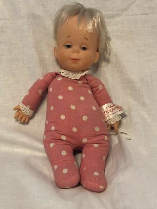 Vintage 1964 Mattel Pink Polka Dot “drowsy” Doll