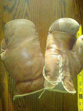 Vintage Leather Boxing Gloves Antique Old Sports Ring Fight