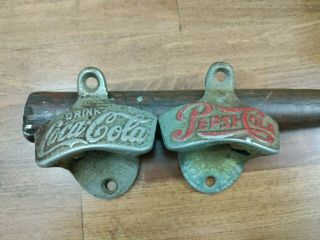 Vintage Starr X Wall Mount Coca Cola Pepsi Bottle Opener Brown Co.  Made In Usa