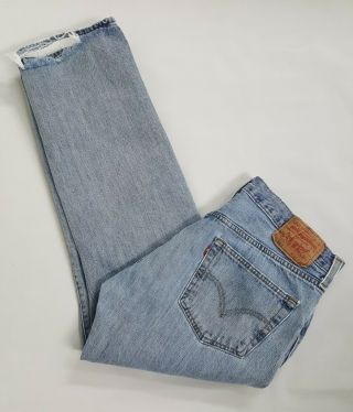 Vintage Levis 501 Distressed Denim Blue Jeans Size 32 X 30
