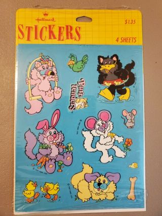 Vintage 1987 Purr - Tenders Hallmark Sticker 2 Sheets Cats Masks Of Other Animals